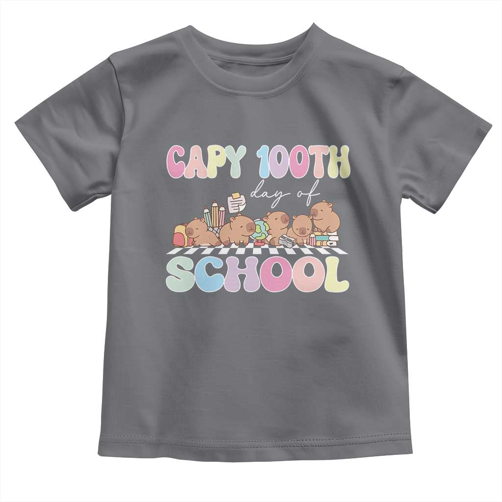 Capy 100 Days Of School Cute Capybara Toddler T Shirt TS09 Charcoal Print Your Wear