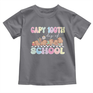 Capy 100 Days Of School Cute Capybara Toddler T Shirt TS09 Charcoal Print Your Wear