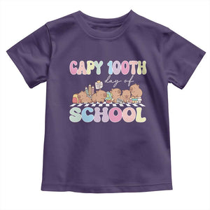 Capy 100 Days Of School Cute Capybara Toddler T Shirt TS09 Purple Print Your Wear