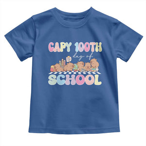 Capy 100 Days Of School Cute Capybara Toddler T Shirt TS09 Royal Blue Print Your Wear
