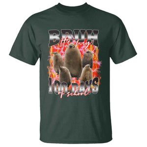Funny Pesto Bruh It's My 100 Days Of School T Shirt TS09 Dark Forest Green Print Your Wear