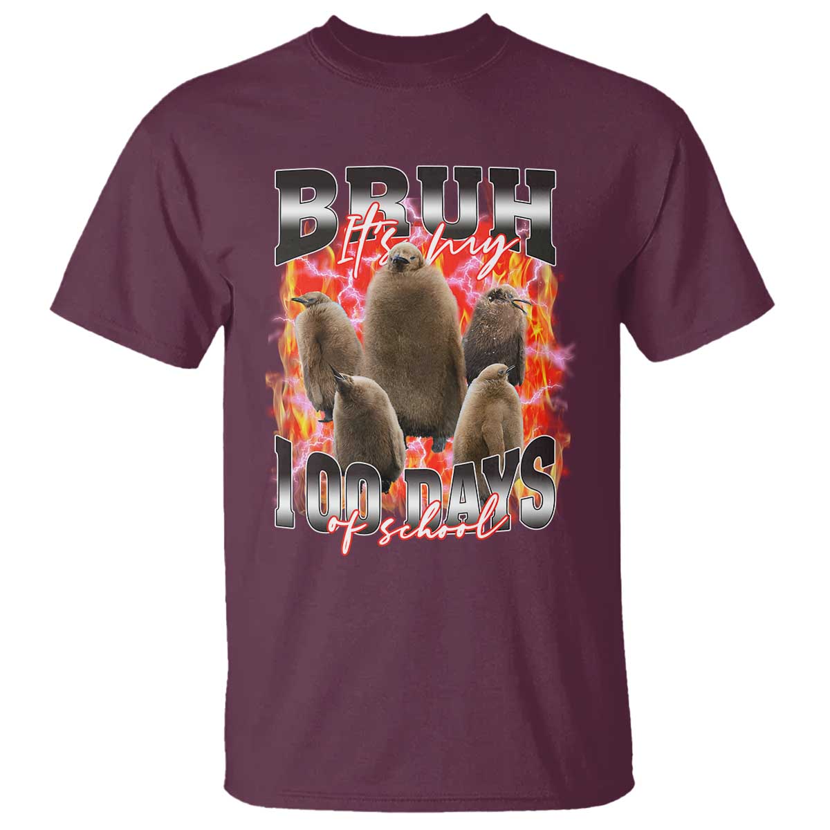 Funny Pesto Bruh It's My 100 Days Of School T Shirt TS09 Maroon Print Your Wear