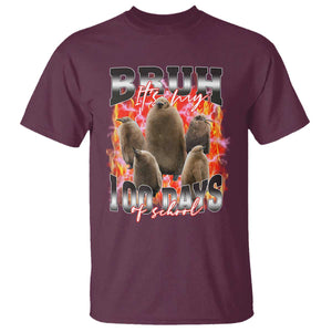 Funny Pesto Bruh It's My 100 Days Of School T Shirt TS09 Maroon Print Your Wear