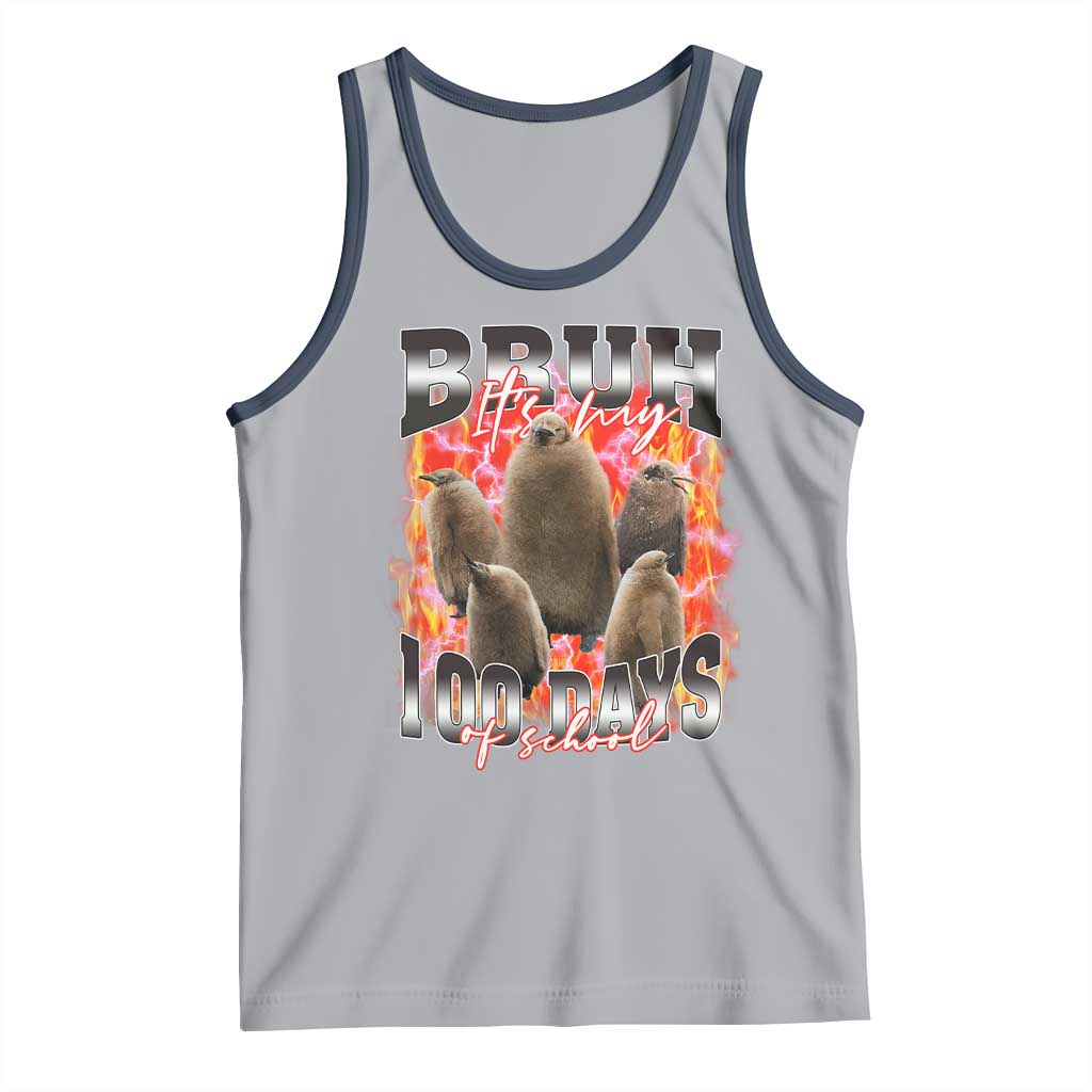 Funny Pesto Bruh It's My 100 Days Of School Tank Top TS09 Athletic Heather Navy Print Your Wear
