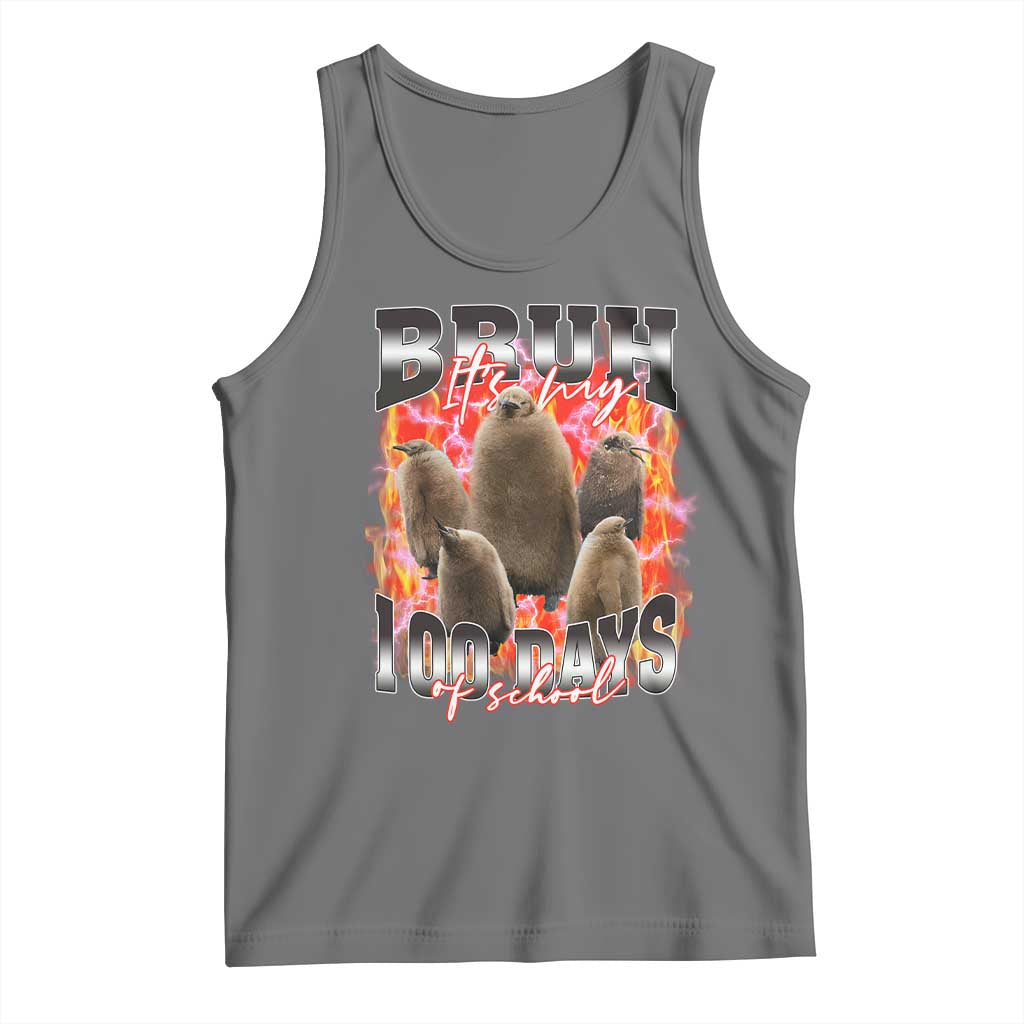 Funny Pesto Bruh It's My 100 Days Of School Tank Top TS09 Black Heather Print Your Wear
