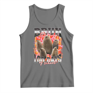 Funny Pesto Bruh It's My 100 Days Of School Tank Top TS09 Black Heather Print Your Wear