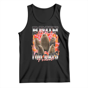 Funny Pesto Bruh It's My 100 Days Of School Tank Top TS09 Black Print Your Wear