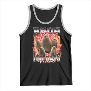 Funny Pesto Bruh It's My 100 Days Of School Tank Top TS09 Black Athletic Heather Print Your Wear
