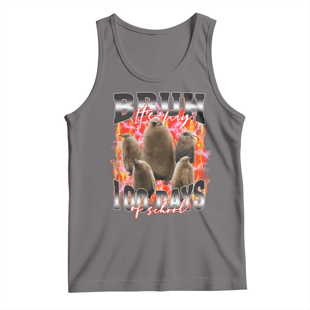 Funny Pesto Bruh It's My 100 Days Of School Tank Top TS09 Deep Heather Print Your Wear