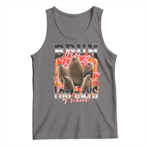 Funny Pesto Bruh It's My 100 Days Of School Tank Top TS09 Deep Heather Print Your Wear