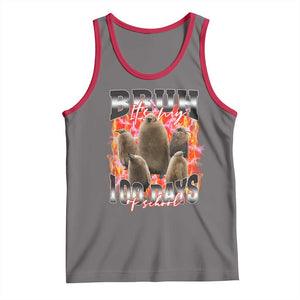 Funny Pesto Bruh It's My 100 Days Of School Tank Top TS09 Deep Heather Red Print Your Wear