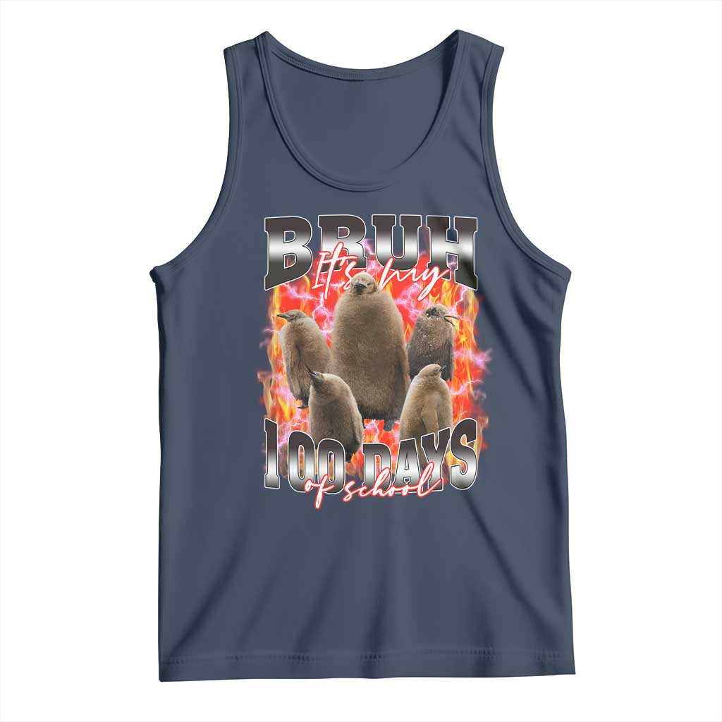Funny Pesto Bruh It's My 100 Days Of School Tank Top TS09 Navy Print Your Wear