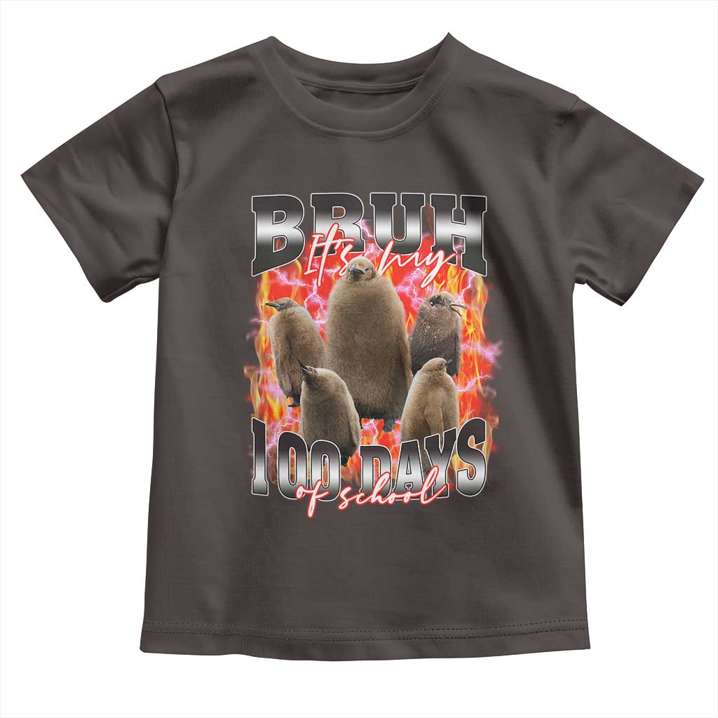Funny Pesto Bruh It's My 100 Days Of School Toddler T Shirt TS09 Dark Chocolate Print Your Wear