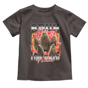 Funny Pesto Bruh It's My 100 Days Of School Toddler T Shirt TS09 Dark Chocolate Print Your Wear