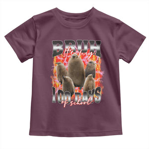 Funny Pesto Bruh It's My 100 Days Of School Toddler T Shirt TS09 Maroon Print Your Wear