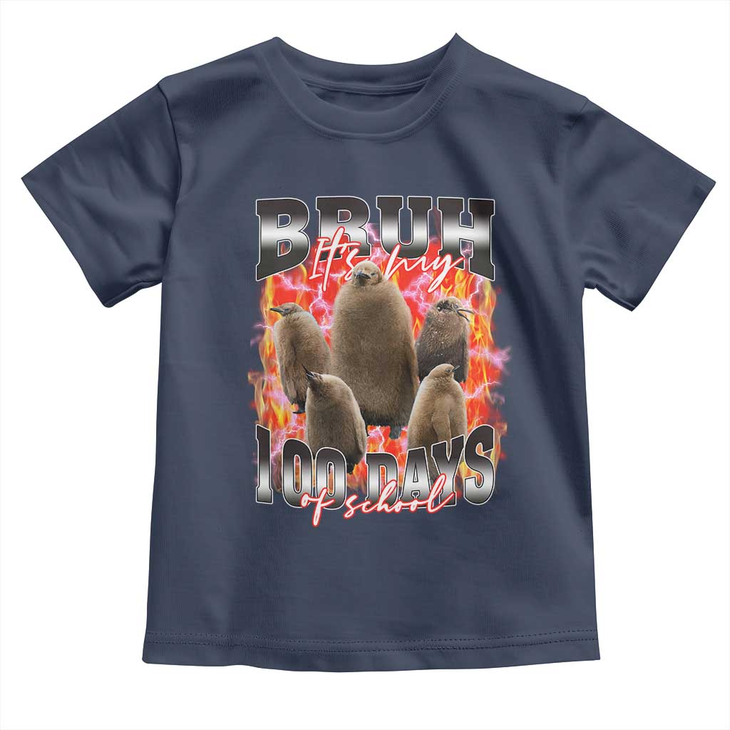 Funny Pesto Bruh It's My 100 Days Of School Toddler T Shirt TS09 Navy Print Your Wear