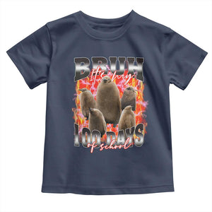 Funny Pesto Bruh It's My 100 Days Of School Toddler T Shirt TS09 Navy Print Your Wear