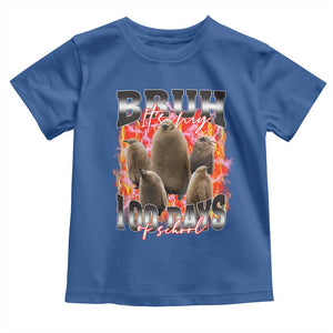 Funny Pesto Bruh It's My 100 Days Of School Toddler T Shirt TS09 Royal Blue Print Your Wear
