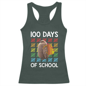 Funny Pesto 100 Days Of School Racerback Tank Top TS09 Dark Forest Green Print Your Wear