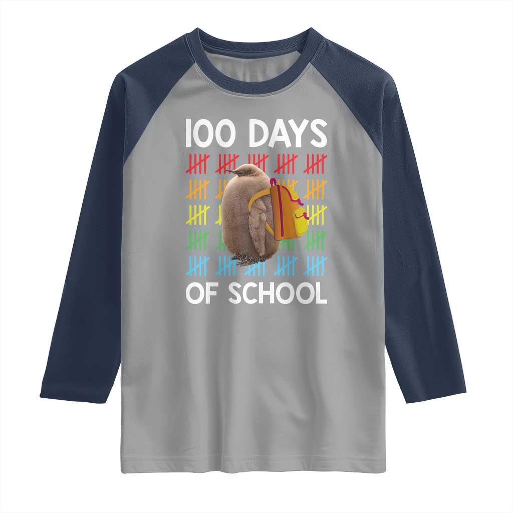 Funny Pesto 100 Days Of School Raglan Shirt TS09 Sport Gray Navy Print Your Wear