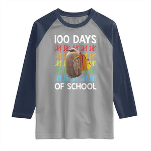 Funny Pesto 100 Days Of School Raglan Shirt TS09 Sport Gray Navy Print Your Wear