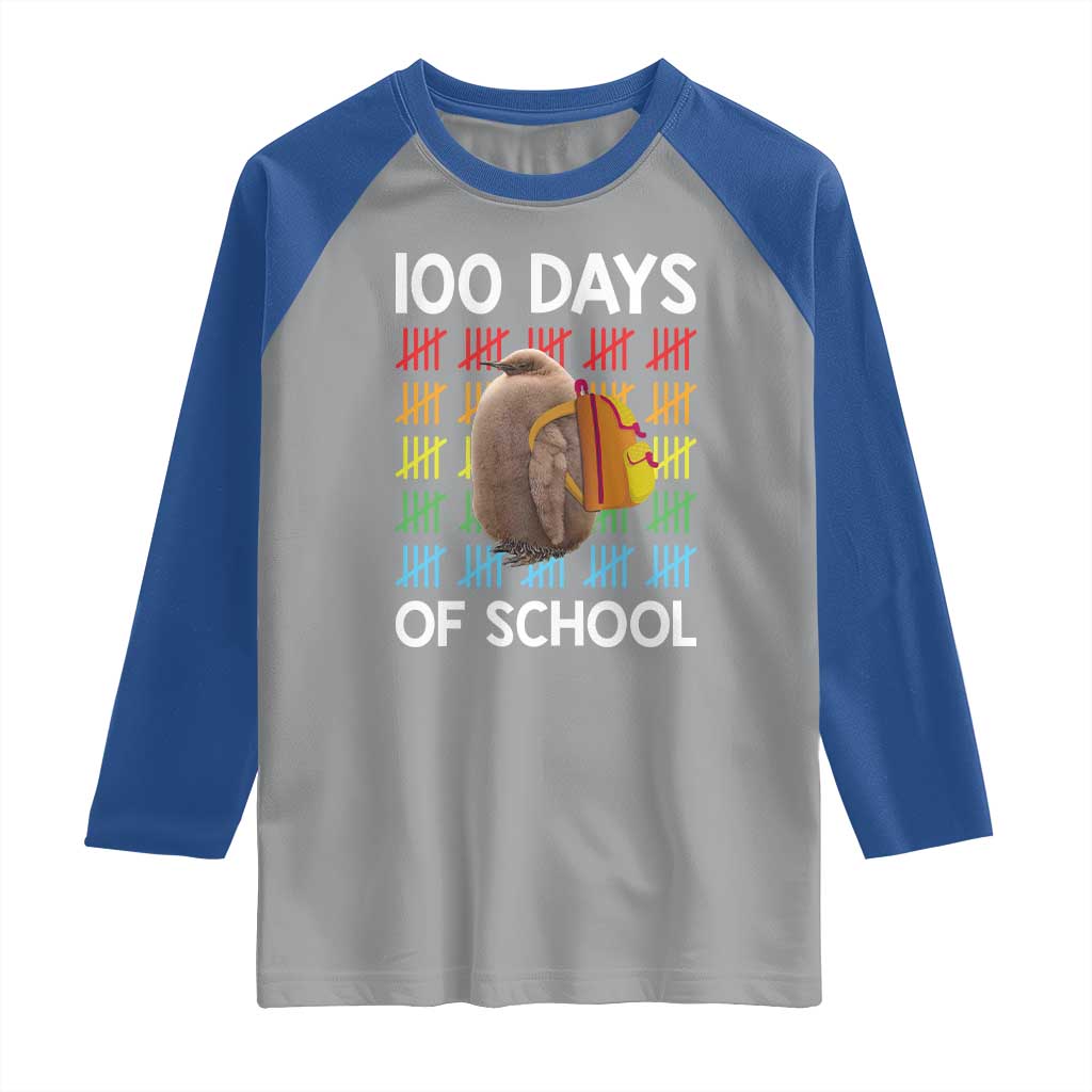 Funny Pesto 100 Days Of School Raglan Shirt TS09 Sport Gray Royal Print Your Wear