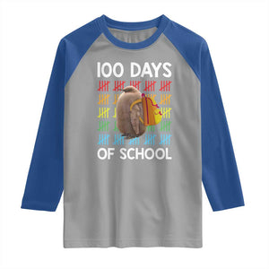 Funny Pesto 100 Days Of School Raglan Shirt TS09 Sport Gray Royal Print Your Wear