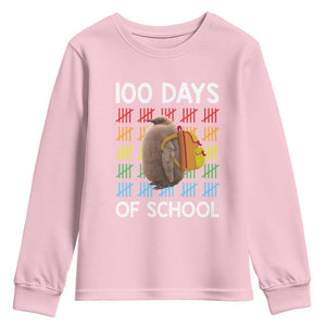 Funny Pesto 100 Days Of School Youth Sweatshirt TS09 Light Pink Print Your Wear