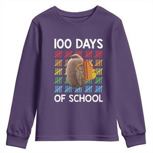 Funny Pesto 100 Days Of School Youth Sweatshirt TS09 Purple Print Your Wear
