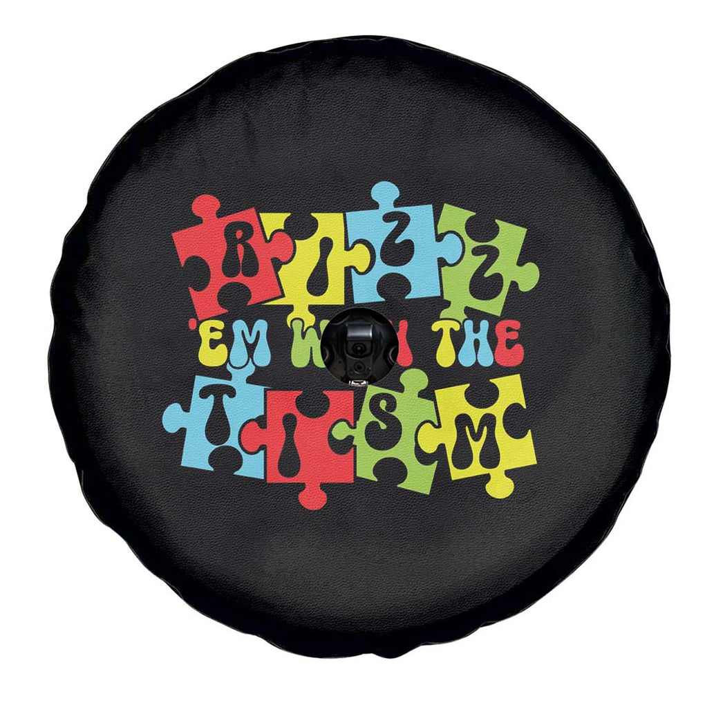 Autism Awareness Spare Tire Cover Rizz'em With The Tism Autistic TS09 Print Your Wear