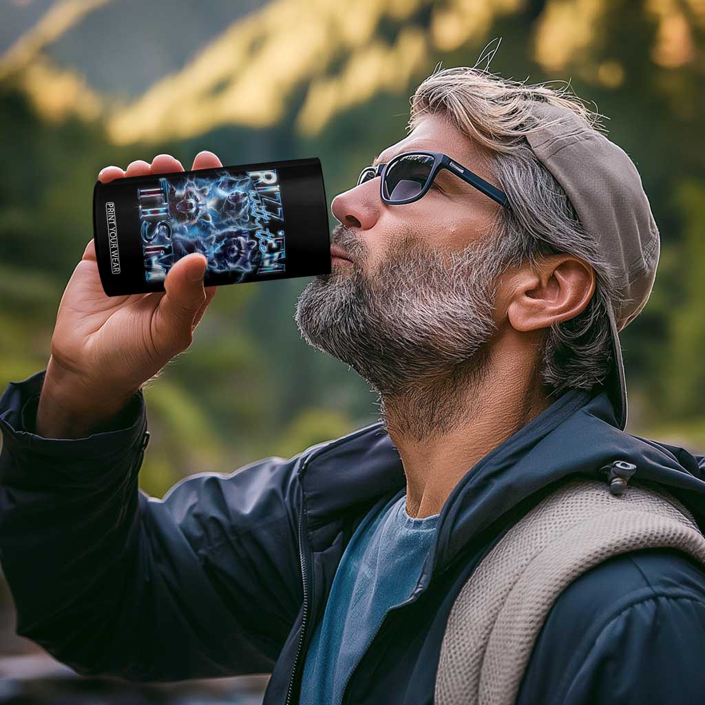 Autism Awareness 4 in 1 Can Cooler Tumbler Rizz Em With The Tism Funny Meme Autistic Raccoon TS09 Print Your Wear