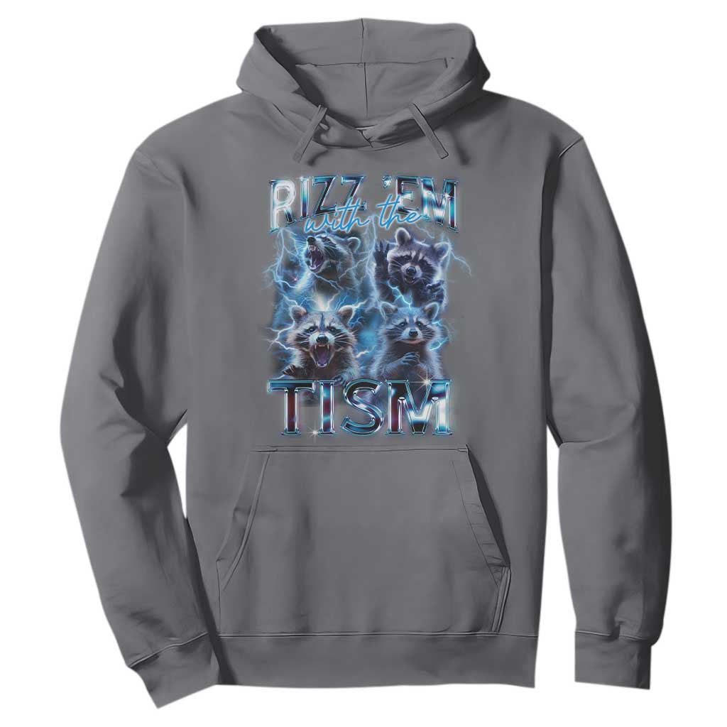 Autism Awareness Hoodie Rizz Em With The Tism Funny Meme Autistic Raccoon TS09 Charcoal Printyourwear