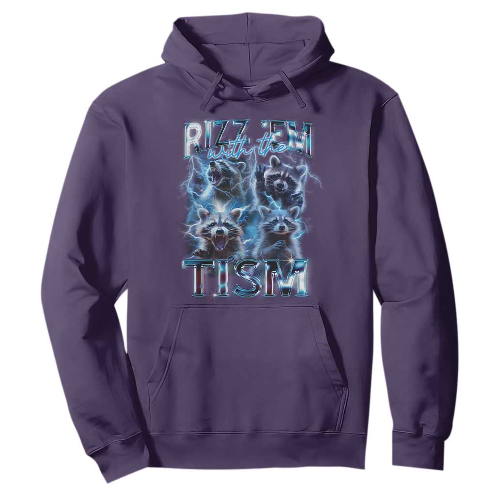 Autism Awareness Hoodie Rizz Em With The Tism Funny Meme Autistic Raccoon TS09 Purple Printyourwear