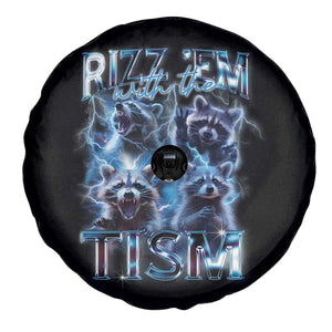 Autism Awareness Spare Tire Cover Rizz Em With The Tism Funny Meme Autistic Raccoon TS09 Print Your Wear