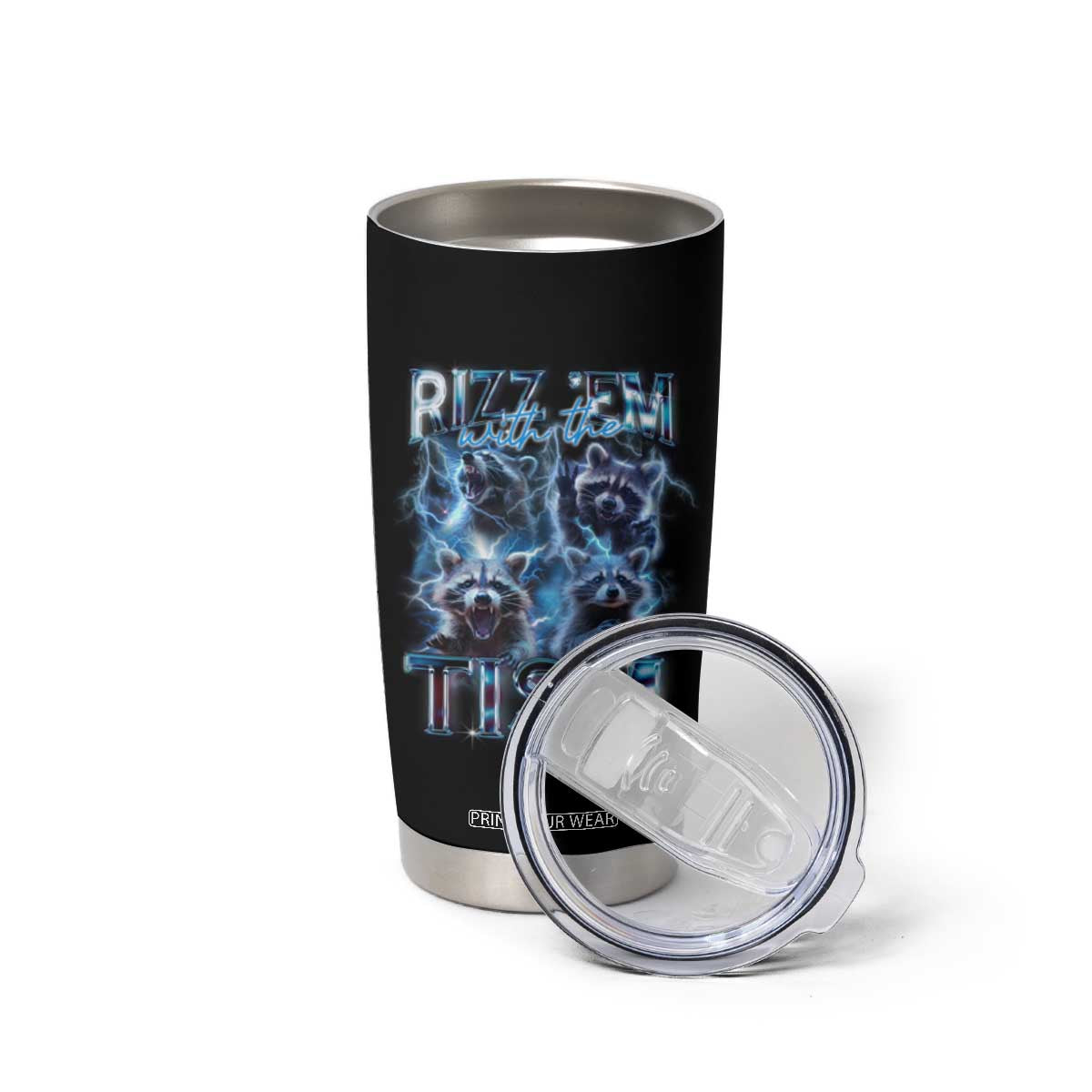 Autism Awareness Tumbler Cup Rizz Em With The Tism Funny Meme Autistic Raccoon TS09 Print Your Wear