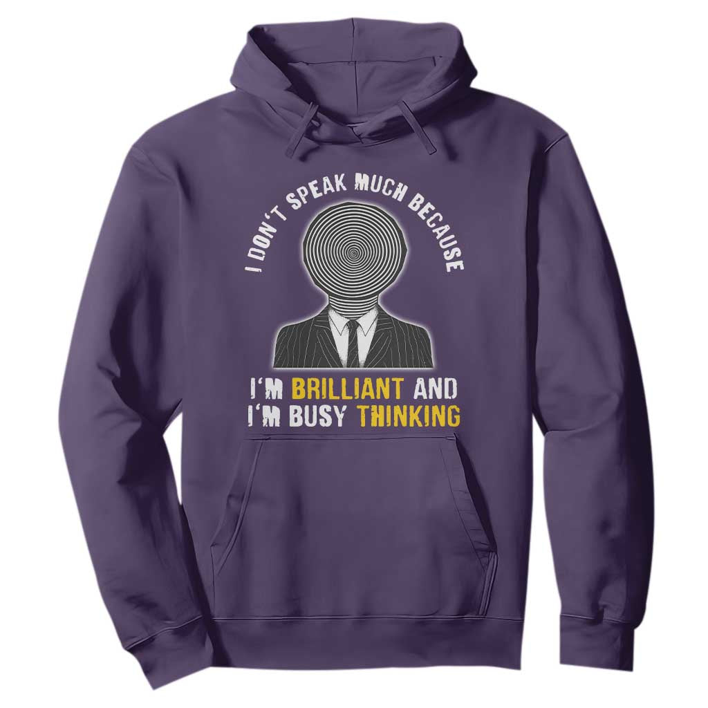 Autism Awareness Hoodie I Don't Speak Much Because I'm Brilliant And I'm Busy Thinking Autistic Aesthetic Maze Man TS09 Purple Printyourwear
