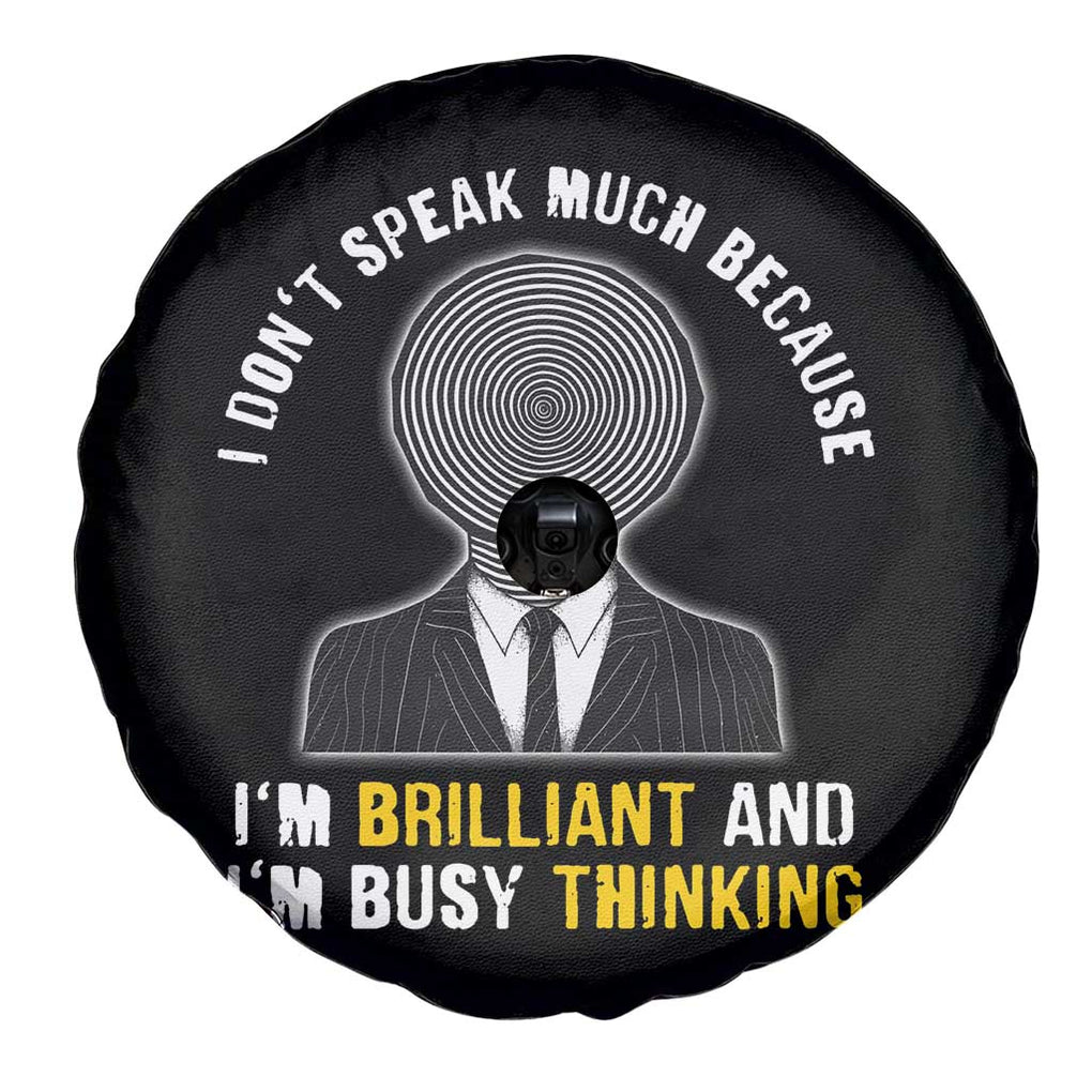 Autism Awareness Spare Tire Cover I Don't Speak Much Because I'm Brilliant And I'm Busy Thinking Autistic Aesthetic Maze Man TS09 Print Your Wear