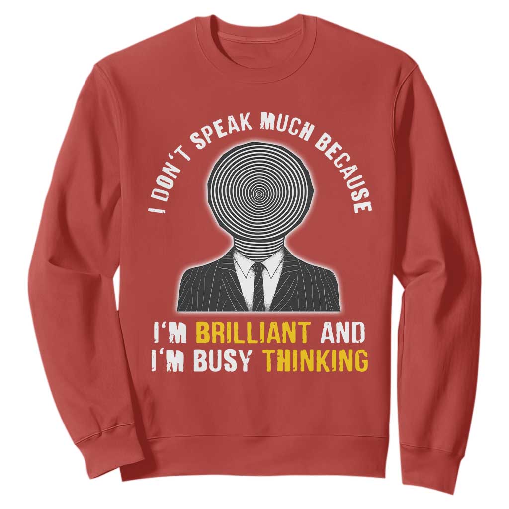 Autism Awareness Sweatshirt I Don't Speak Much Because I'm Brilliant And I'm Busy Thinking Autistic Aesthetic Maze Man TS09 Red Printyourwear