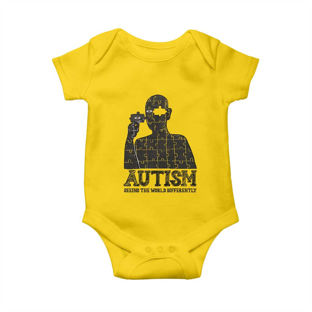 Autism Awareness Baby Onesie Autistic Seeing The World From A Different Angle Aesthetic TS09 Daisy Print Your Wear