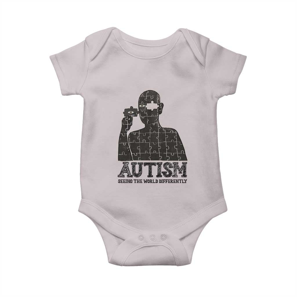 Autism Awareness Baby Onesie Autistic Seeing The World From A Different Angle Aesthetic TS09 Ice Gray Print Your Wear