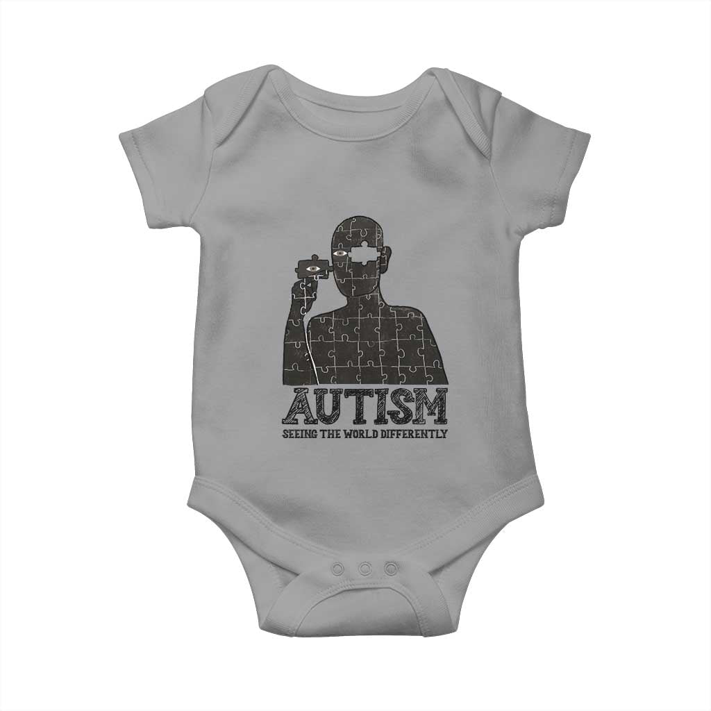 Autism Awareness Baby Onesie Autistic Seeing The World From A Different Angle Aesthetic TS09 Sport Gray Print Your Wear