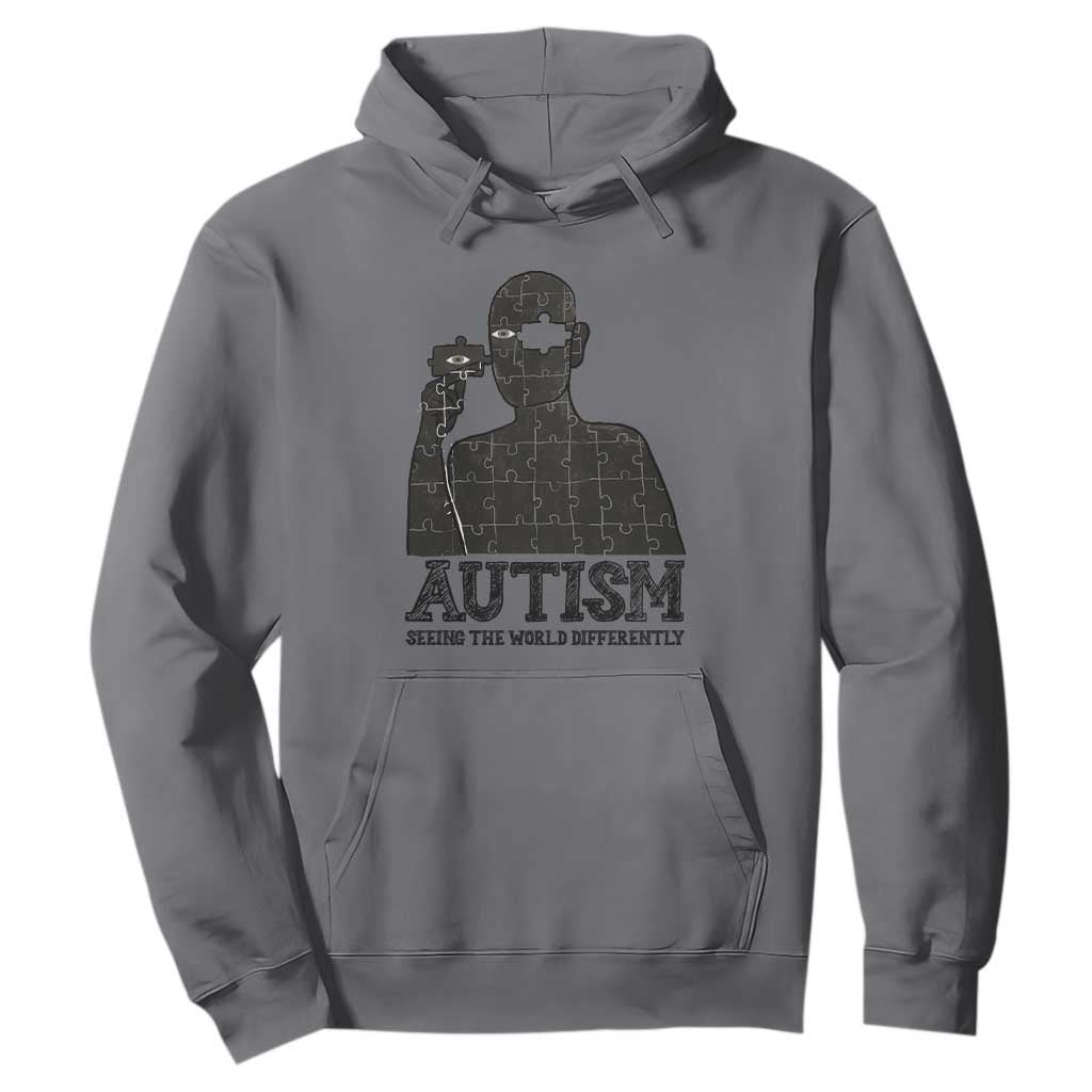 Autism Awareness Hoodie Autistic Seeing The World From A Different Angle Aesthetic TS09 Charcoal Print Your Wear