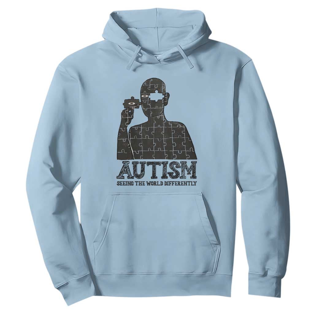 Autism Awareness Hoodie Autistic Seeing The World From A Different Angle Aesthetic TS09 Light Blue Print Your Wear