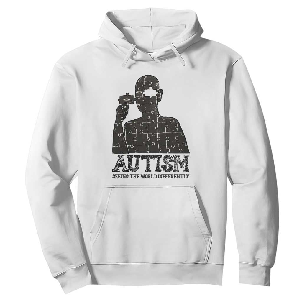 Autism Awareness Hoodie Autistic Seeing The World From A Different Angle Aesthetic TS09 White Print Your Wear