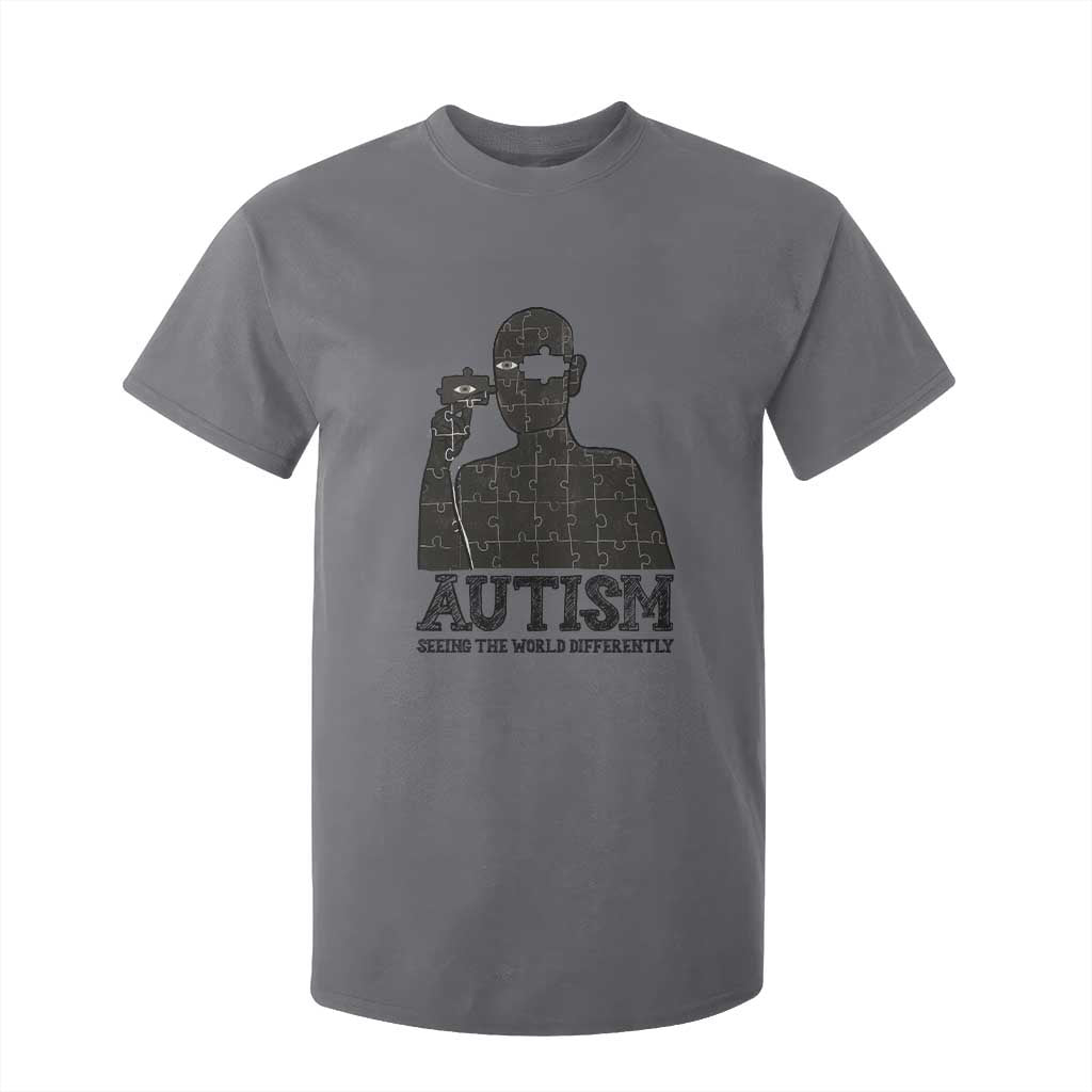 Autism Awareness T Shirt For Kid Autistic Seeing The World From A Different Angle Aesthetic TS09 Charcoal Print Your Wear