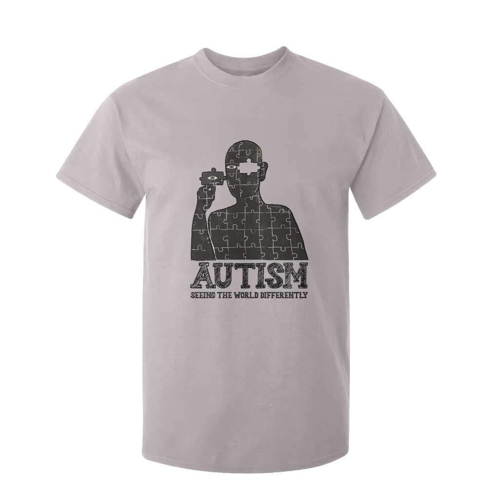 Autism Awareness T Shirt For Kid Autistic Seeing The World From A Different Angle Aesthetic TS09 Ice Gray Print Your Wear