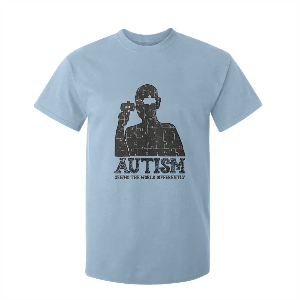 Autism Awareness T Shirt For Kid Autistic Seeing The World From A Different Angle Aesthetic TS09 Light Blue Print Your Wear