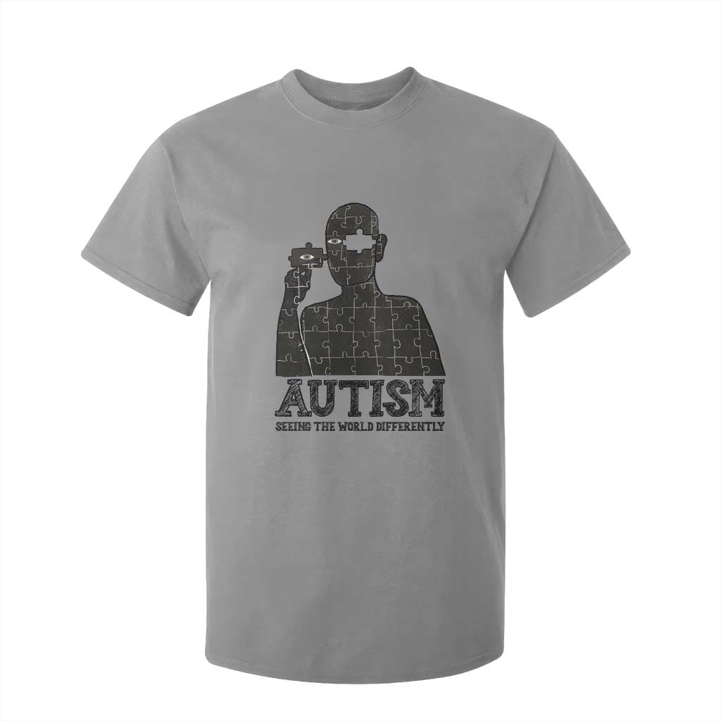 Autism Awareness T Shirt For Kid Autistic Seeing The World From A Different Angle Aesthetic TS09 Sport Gray Print Your Wear