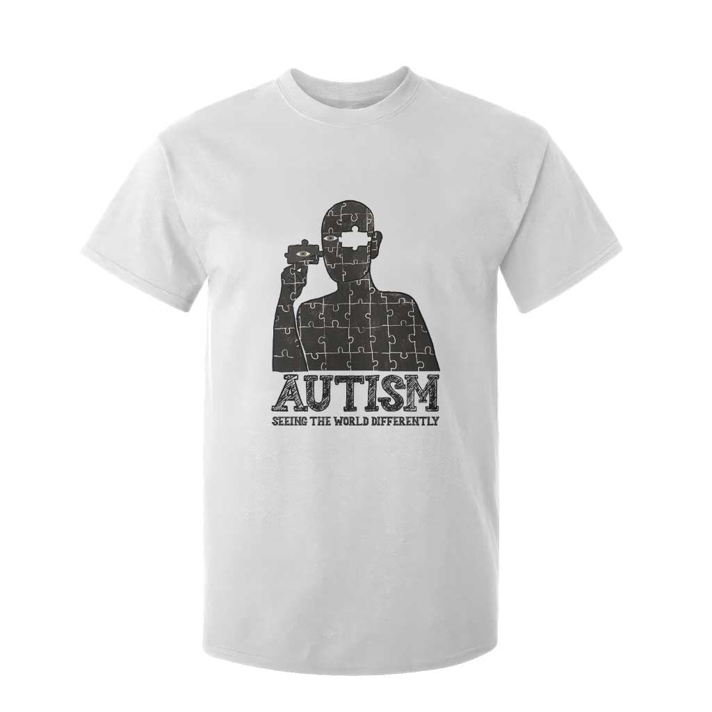 Autism Awareness T Shirt For Kid Autistic Seeing The World From A Different Angle Aesthetic TS09 White Print Your Wear
