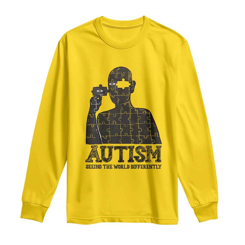 Autism Awareness Long Sleeve Shirt Autistic Seeing The World From A Different Angle Aesthetic TS09 Daisy Print Your Wear